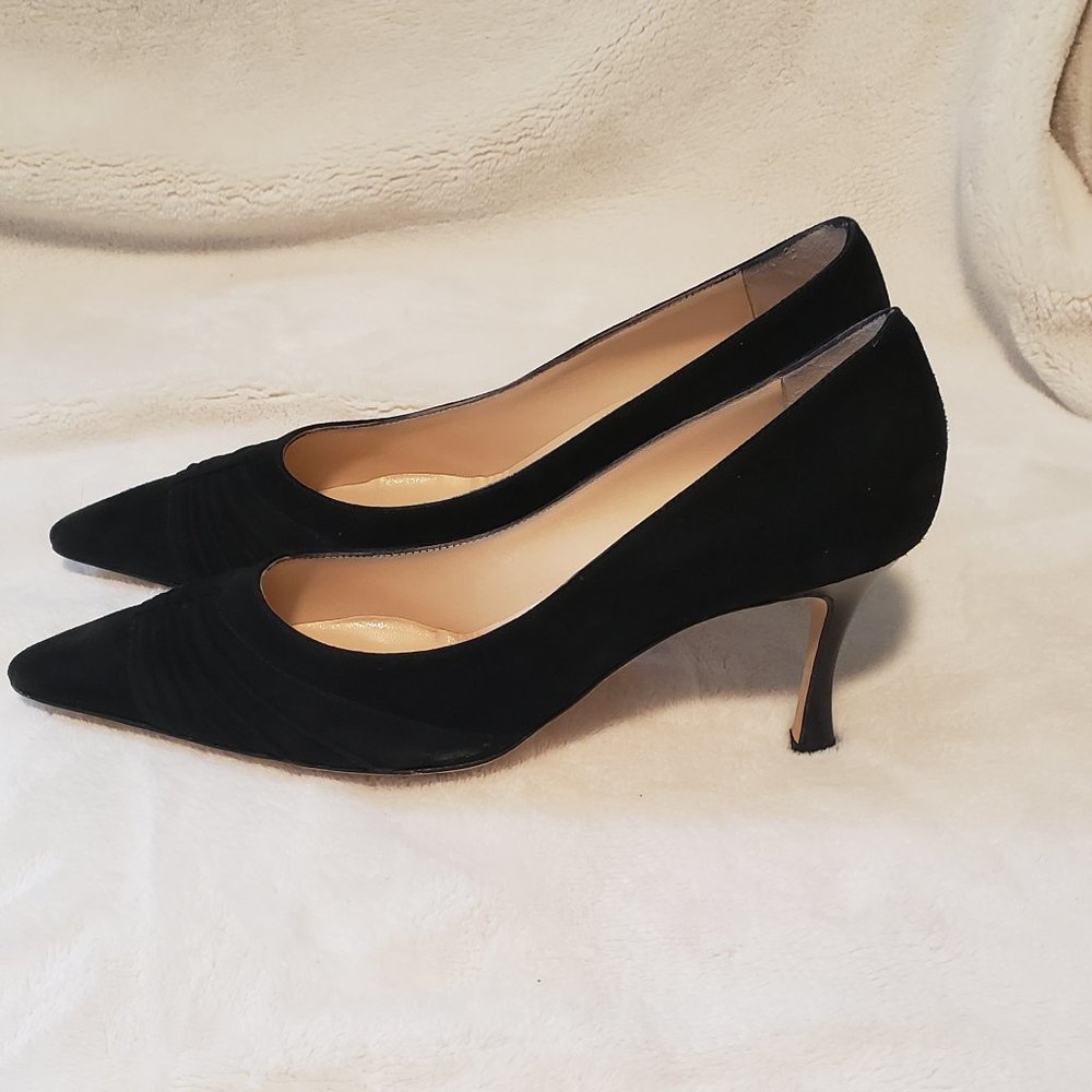 Manolo Blahnik Suede Pointed-Toe Pumps